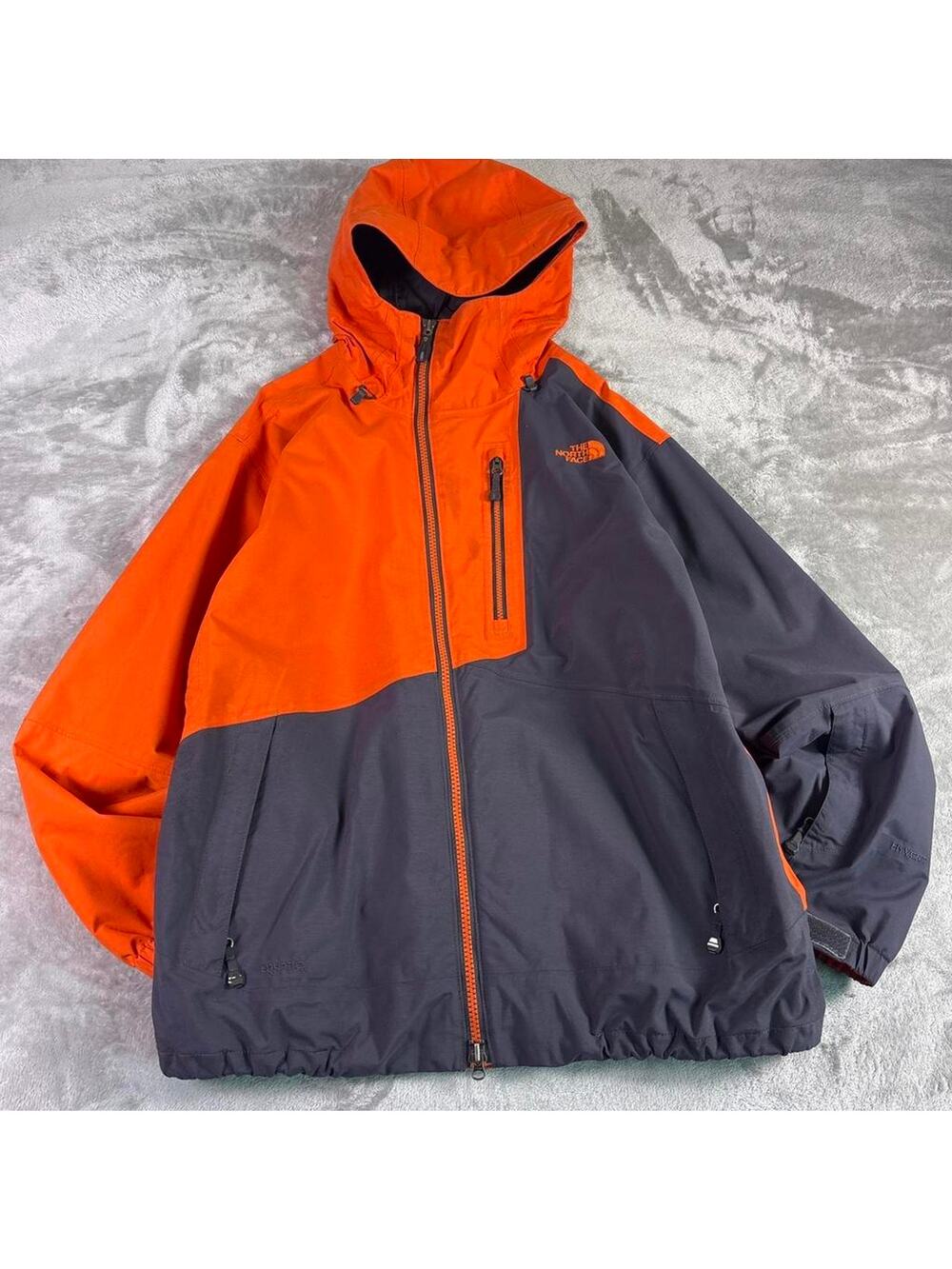 The North Face Cryptic HyVent Waterproof Jacket Men’s Size L Orange/Gray Hooded
